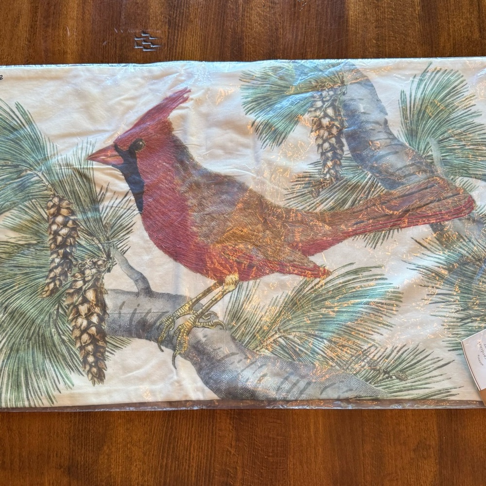 Detailed new winter cardinal pottery barn pillow cover